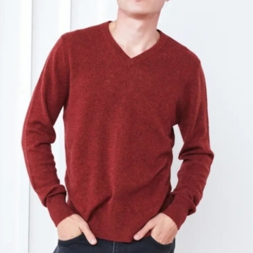 Timberland Rust V Neck Pullover Sweater sz XL